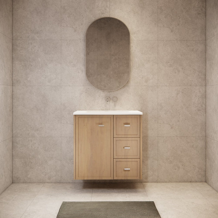 600-1500*450*700mm ABS Tofino Coastal Oak Shaker Plywood Wall Hung Vanity