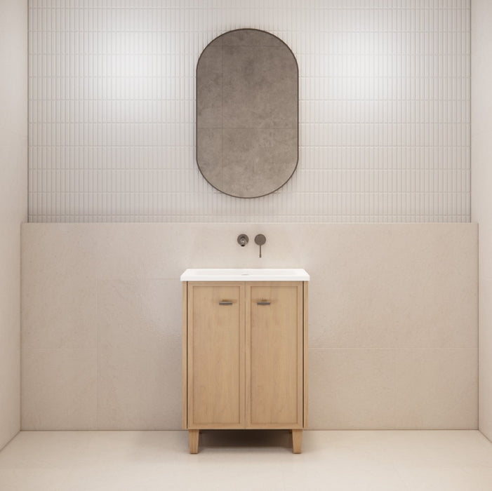 600-1500*450*820mm ABS Tofino Coastal Oak Shaker Plywood Freestanding Vanity With Wood Legs