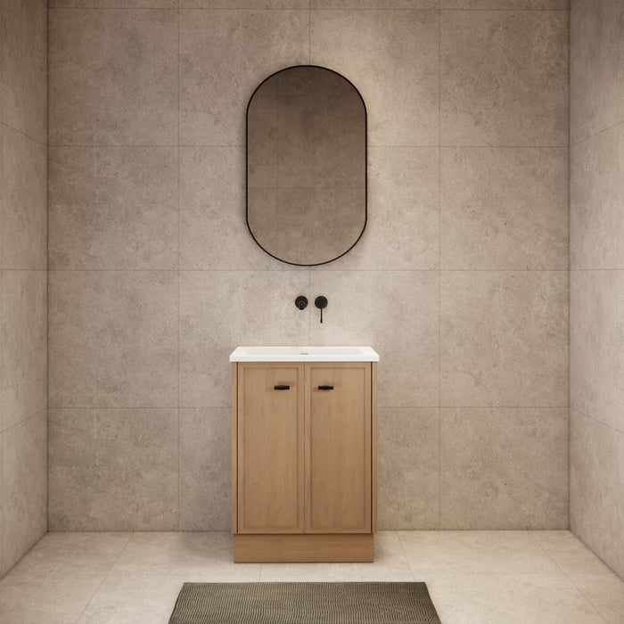 600-1500*450*820mm ABS Tofino Coastal Oak Shaker Plywood Freestanding Vanity With Kickboard