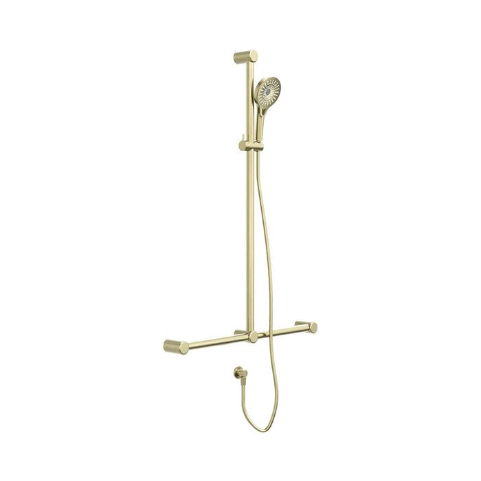 750*1100mm Nero Mecca Care 32mm T Bar Grab Rail And Adjustable Shower Set