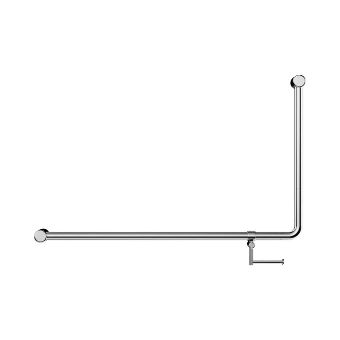 1000*600mm Nero Mecca Care 32mm DDA Accessible Toilet 90 Degree Bent Tube Grab Rail With Toilet Roll Holder