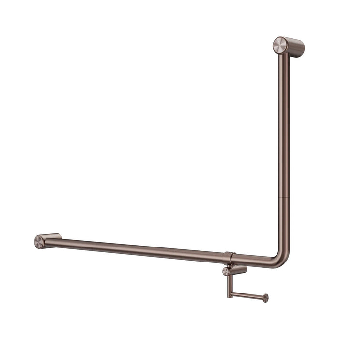 1000*600mm Nero Mecca Care 32mm DDA Accessible Toilet 90 Degree Bent Tube Grab Rail With Toilet Roll Holder