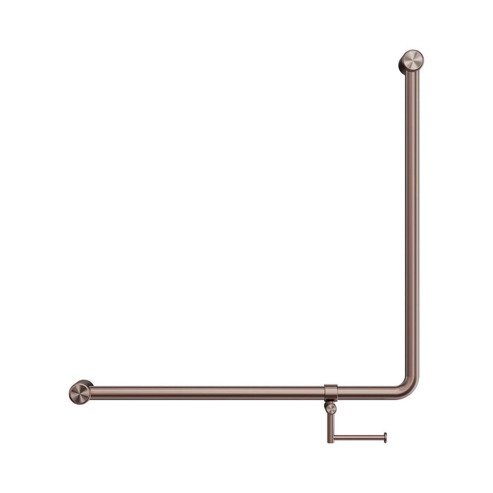 750*750mm Nero Mecca Care 32mm 90 Degree NZ4121 Accessible Toilet Grab Rail With Toilet Roll Holder
