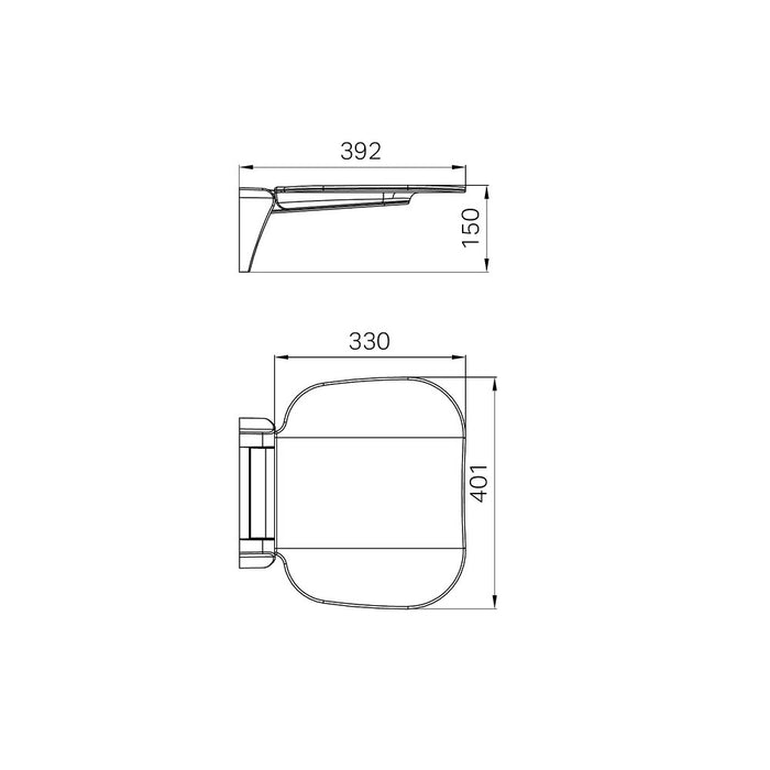 400/960*330mm Nero Mecca Care High Quality ABS Shower Seat