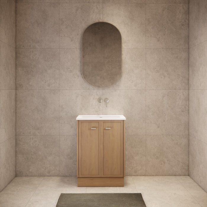 600-1500*450*820mm ABS Tofino Coastal Oak Shaker Plywood Freestanding Vanity With Kickboard