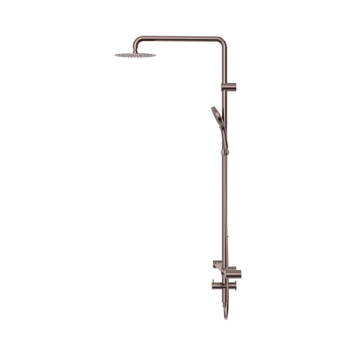 600*1600mm Nero Mecca Care 32mm T Bar Grab Rail Twin Shower Set