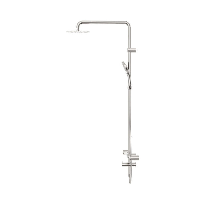 600*1600mm Nero Mecca Care 32mm T Bar Grab Rail Twin Shower Set