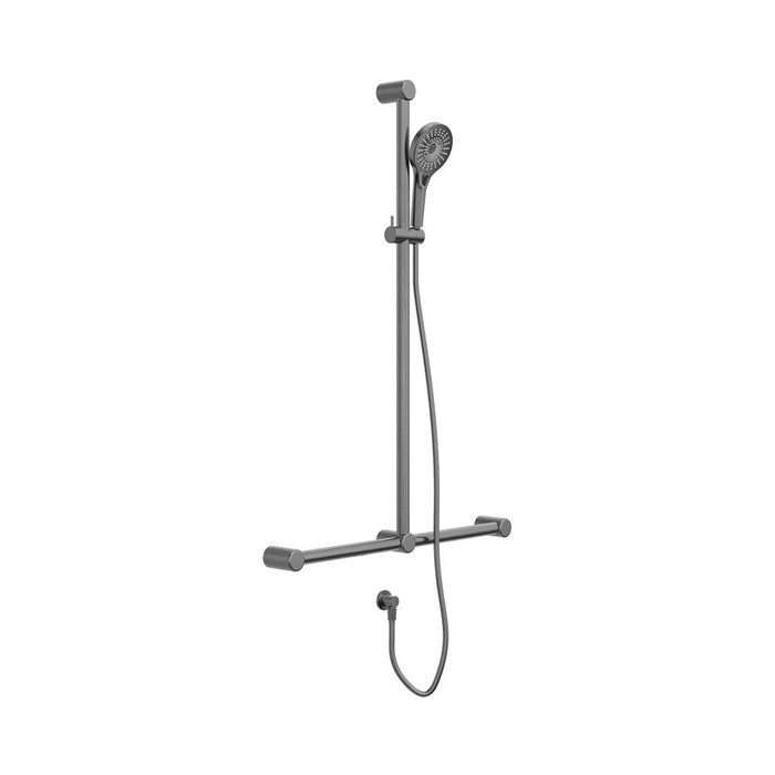 750*1100mm Nero Mecca Care 32mm T Bar Grab Rail And Adjustable Shower Set