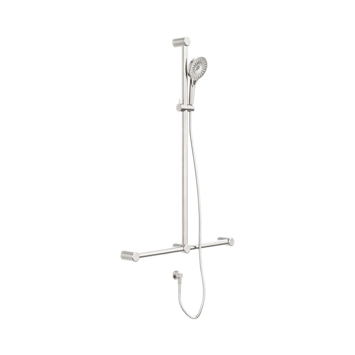 750*1100mm Nero Mecca Care 32mm T Bar Grab Rail And Adjustable Shower Set