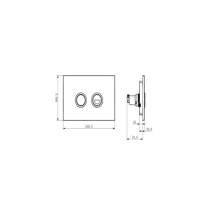 Nero Mecca Care Raised Disabled Care Pneumatic Flush Buttons Plate DDA Accessible Toilet Compliant