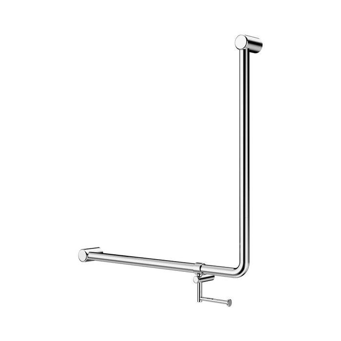 750*750mm Nero Mecca Care 32mm 90 Degree NZ4121 Accessible Toilet Grab Rail With Toilet Roll Holder