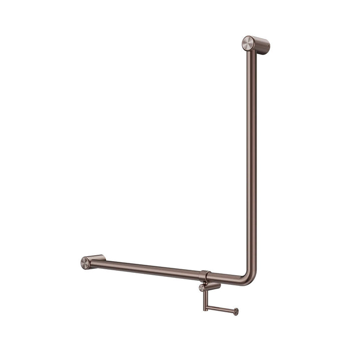 750*750mm Nero Mecca Care 32mm 90 Degree NZ4121 Accessible Toilet Grab Rail With Toilet Roll Holder