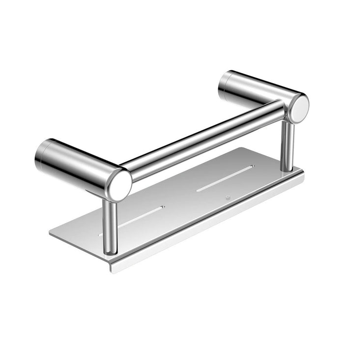 300/450mm Nero Mecca Care 25mm Stainless Steel Grab Rail With Shelf