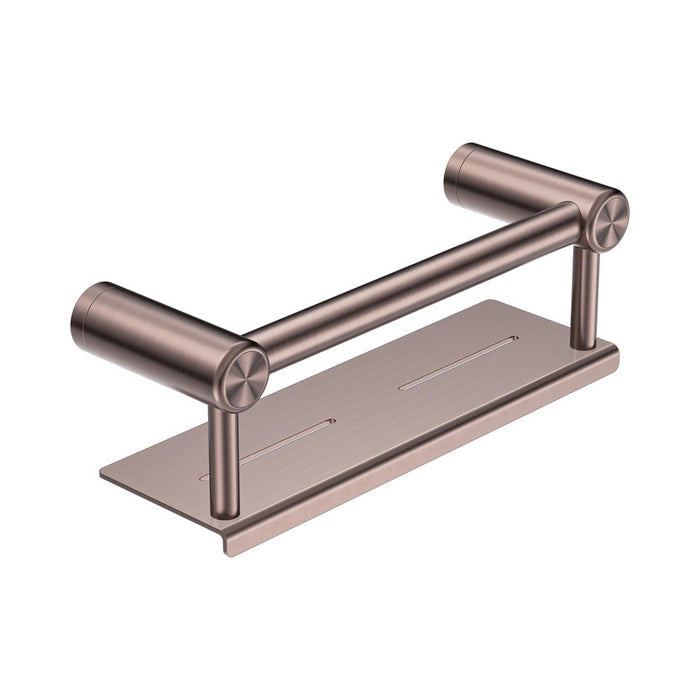 300/450mm Nero Mecca Care 25mm Stainless Steel Grab Rail With Shelf