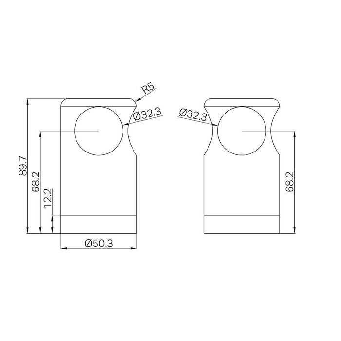 Nero Mecca Care Make Your Own 32mm Stainless Steel Grab Rail T Bar Bracket