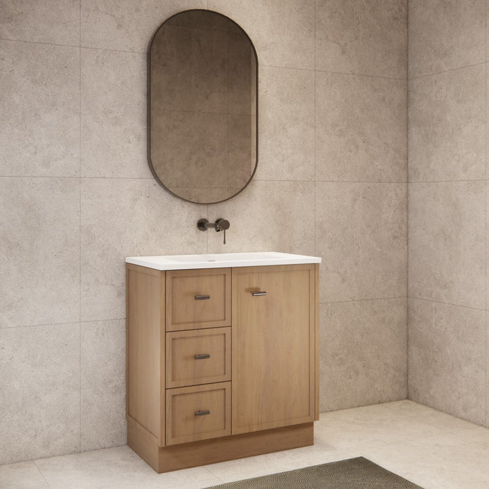 600-1500*450*820mm ABS Tofino Coastal Oak Shaker Plywood Freestanding Vanity With Kickboard