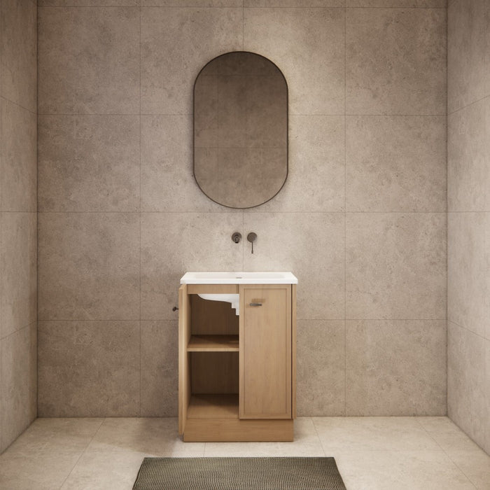 600-1500*450*820mm ABS Tofino Coastal Oak Shaker Plywood Freestanding Vanity With Kickboard