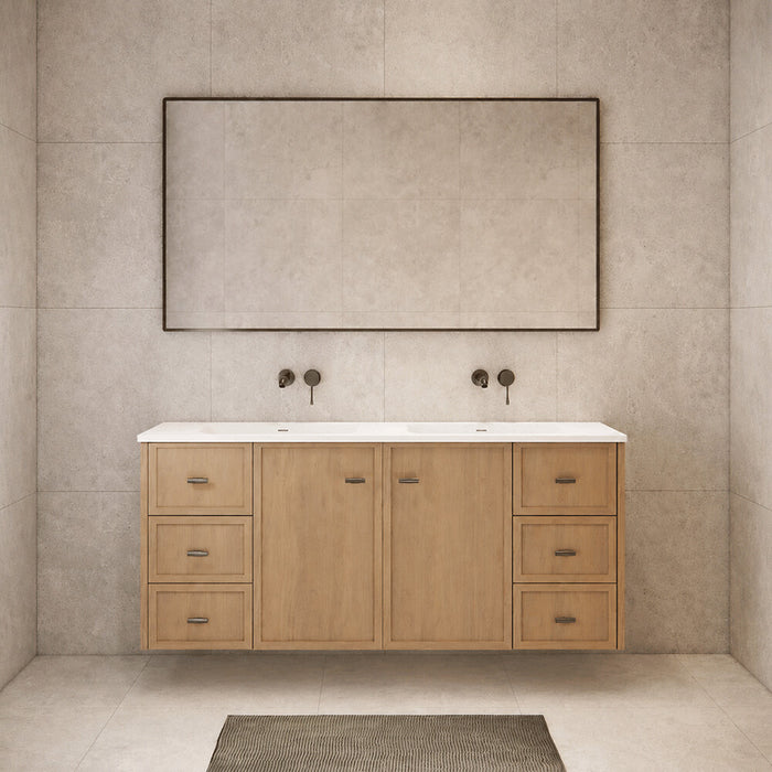 600-1500*450*700mm ABS Tofino Coastal Oak Shaker Plywood Wall Hung Vanity
