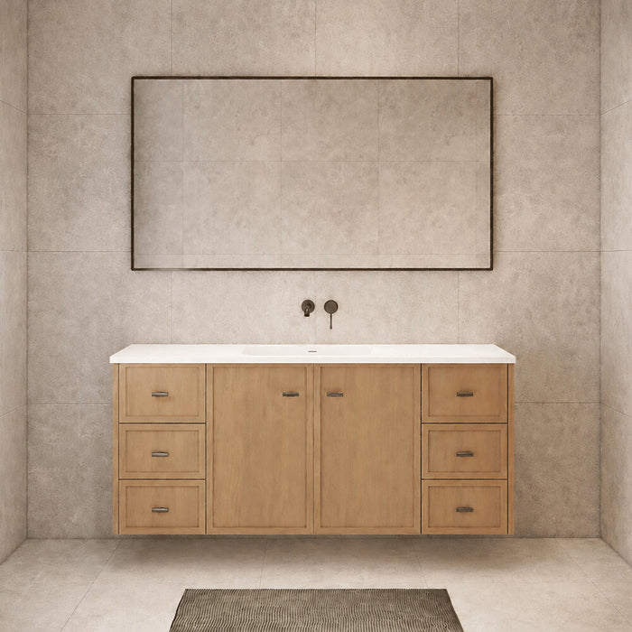 600-1500*450*700mm ABS Tofino Coastal Oak Shaker Plywood Wall Hung Vanity