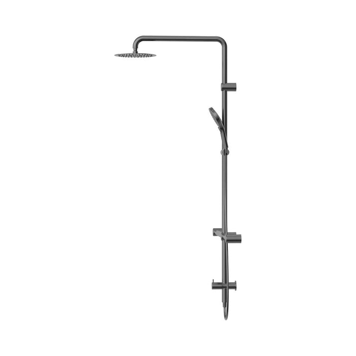 600*1600mm Nero Mecca Care 32mm T Bar Grab Rail Twin Shower Set