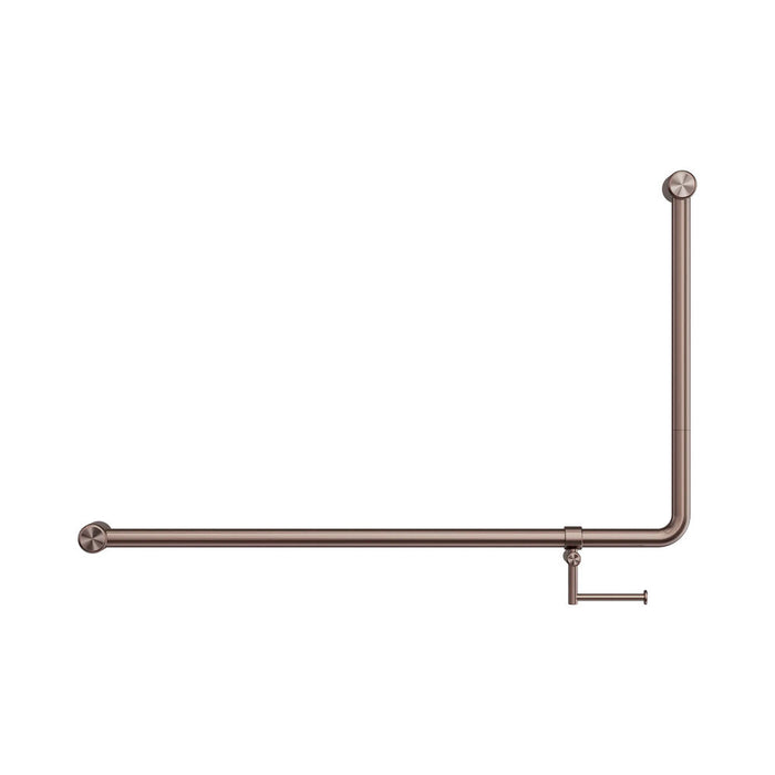 1000*600mm Nero Mecca Care 32mm DDA Accessible Toilet 90 Degree Bent Tube Grab Rail With Toilet Roll Holder