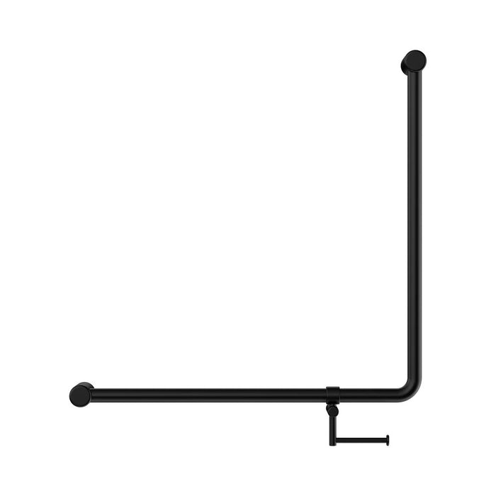 750*750mm Nero Mecca Care 32mm 90 Degree NZ4121 Accessible Toilet Grab Rail With Toilet Roll Holder