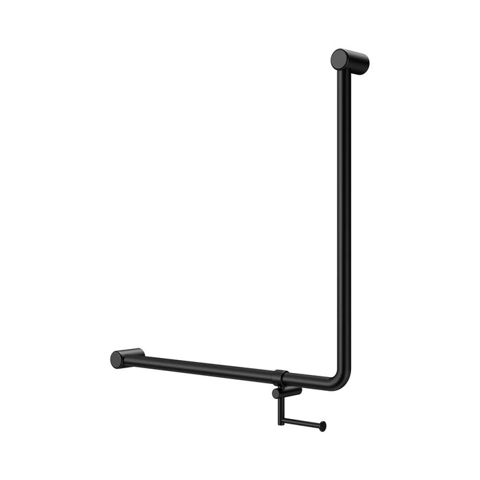 750*750mm Nero Mecca Care 32mm 90 Degree NZ4121 Accessible Toilet Grab Rail With Toilet Roll Holder