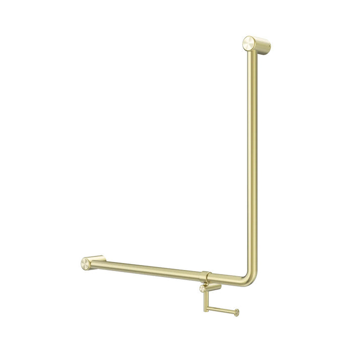 750*750mm Nero Mecca Care 32mm 90 Degree NZ4121 Accessible Toilet Grab Rail With Toilet Roll Holder