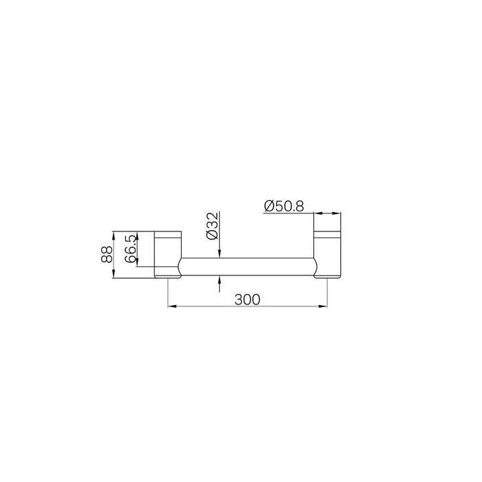300/450/600/900/1200mm Nero Mecca Care 32mm Stainless Steel Grab Rail