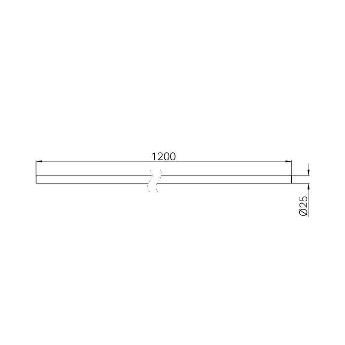 1200mm Nero Mecca Care Make Your Own 25mm Stainless Steel Grab Rail