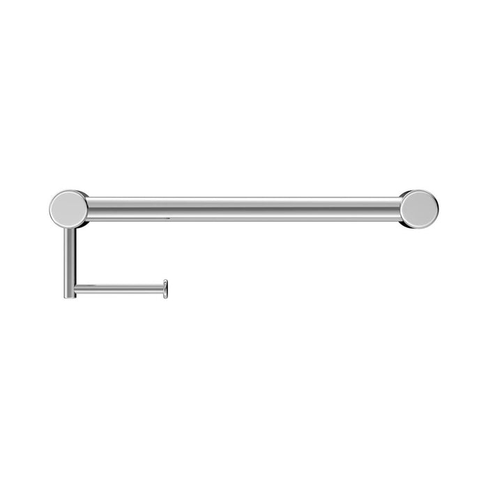 450mm Nero Mecca Care Stainless Steel 32mm Grab Rail With Toilet Roll Holder