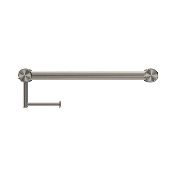 450mm Nero Mecca Care Stainless Steel 32mm Grab Rail With Toilet Roll Holder