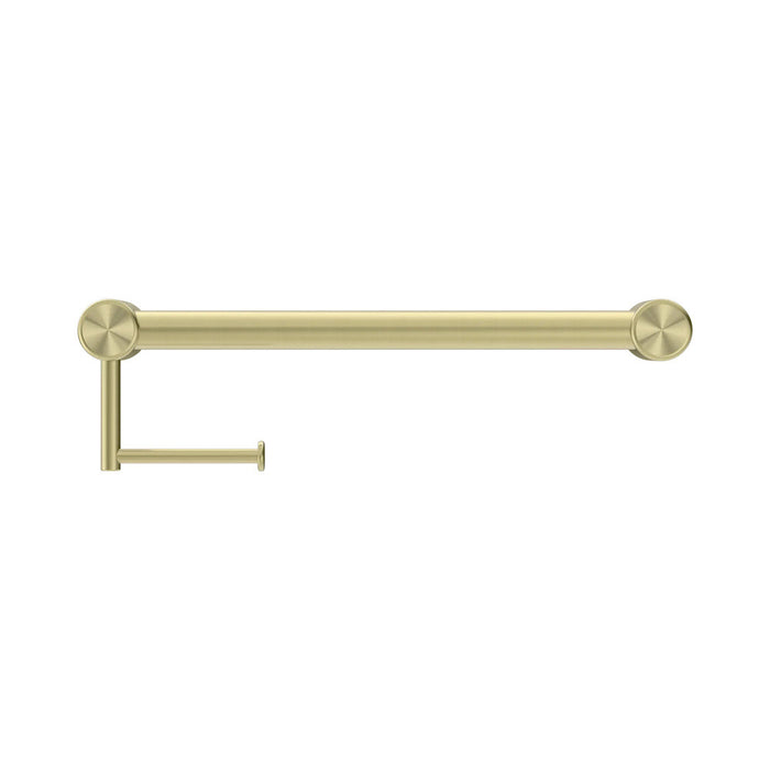 450mm Nero Mecca Care Stainless Steel 32mm Grab Rail With Toilet Roll Holder