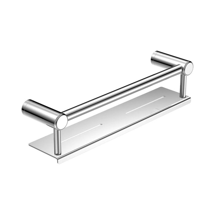 300/450mm Nero Mecca Care 25mm Stainless Steel Grab Rail With Shelf