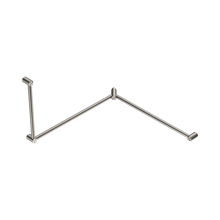 1025*1065*600mm Nero Mecca Care 32mm 90 Degree Continuous DDA Accessible Toilet Grab Rail Set