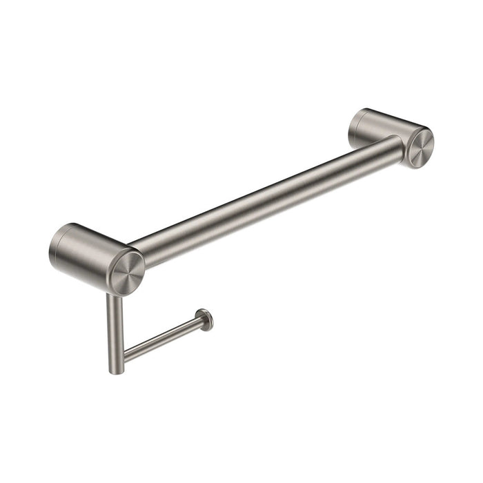 450mm Nero Mecca Care Stainless Steel 32mm Grab Rail With Toilet Roll Holder