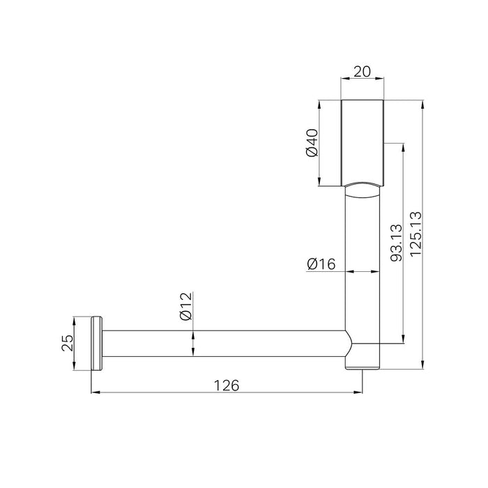 125mm Nero Mecca Care Stainless Steel Grab Rail Add On Toilet Roll Holder