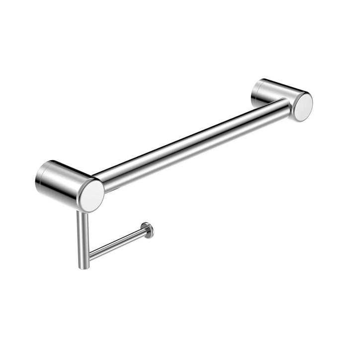 450mm Nero Mecca Care Stainless Steel 32mm Grab Rail With Toilet Roll Holder