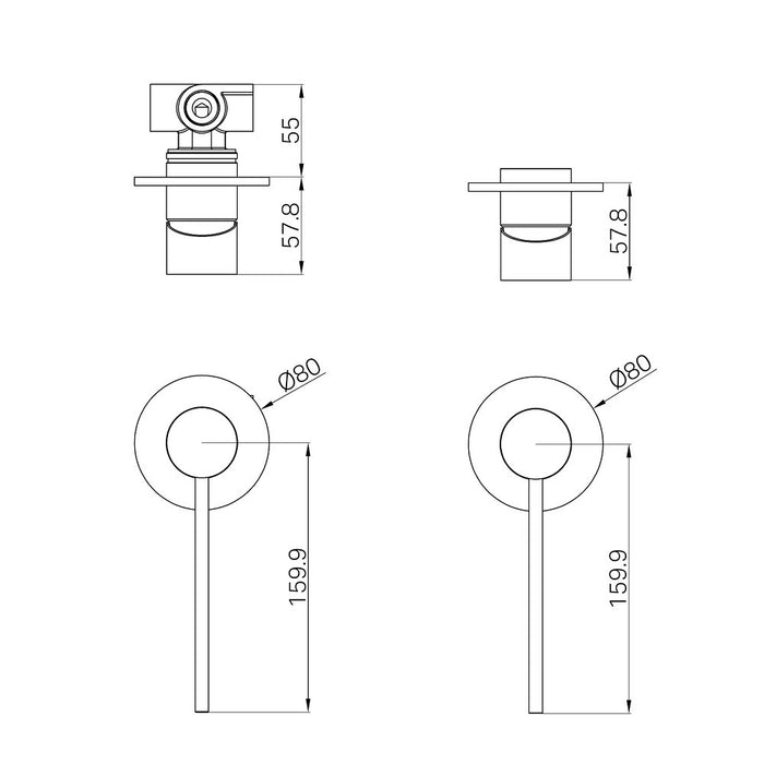 80mm Nero Mecca Care Lead Free DZR Brass Shower Mixer