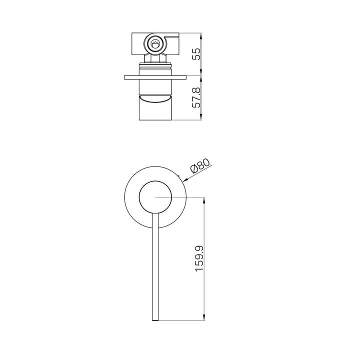 80mm Nero Mecca Care Lead Free DZR Brass Shower Mixer