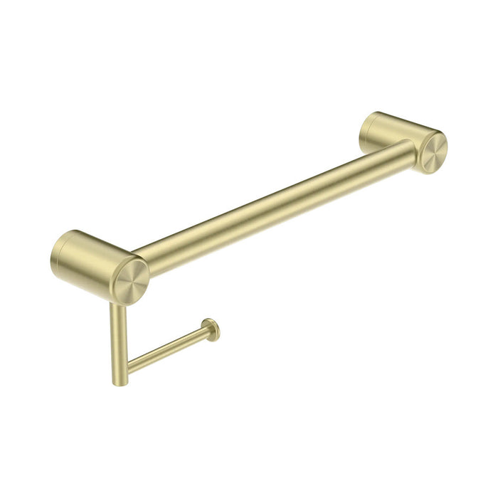 450mm Nero Mecca Care Stainless Steel 32mm Grab Rail With Toilet Roll Holder