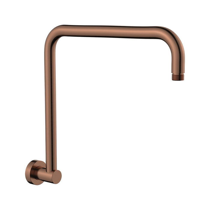 Fienza Brushed Copper Stainless Steel Round Fixed Gooseneck Shower Arm