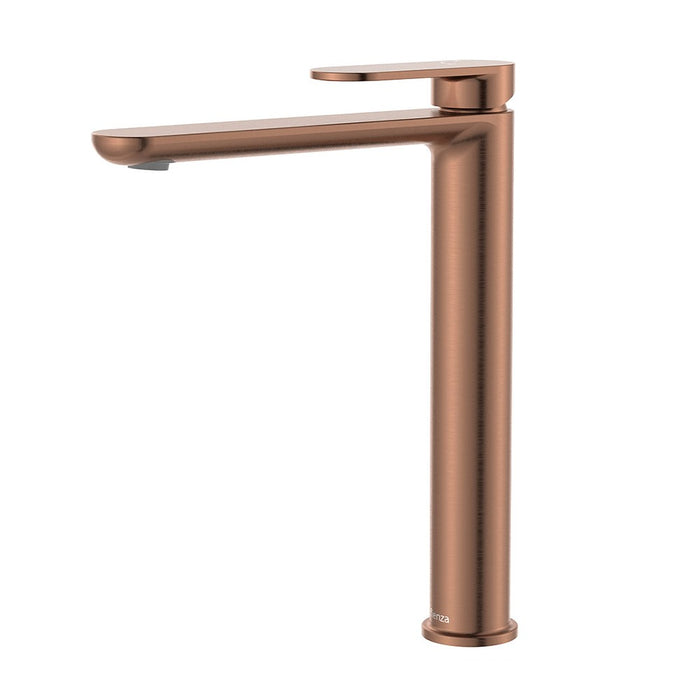 Fienza Empire Brushed Copper Lead-free Brass Slim Cold Start Tall Basin Mixer