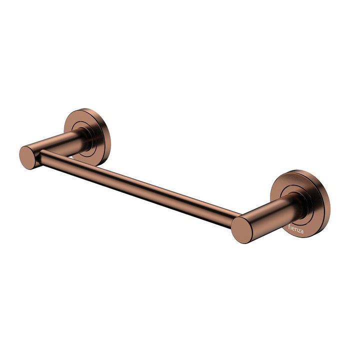 300mm Fienza Kaya Brushed Copper Stainless Steel Round Single Towel Rail