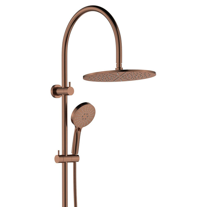 Fienza Empire Brushed Copper Slim Curved Twin Shower