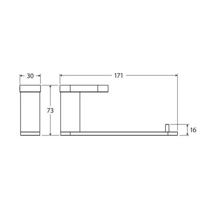 170mm Fienza Empire Brushed Copper Stainless Steel Slim Toilet Roll Holder