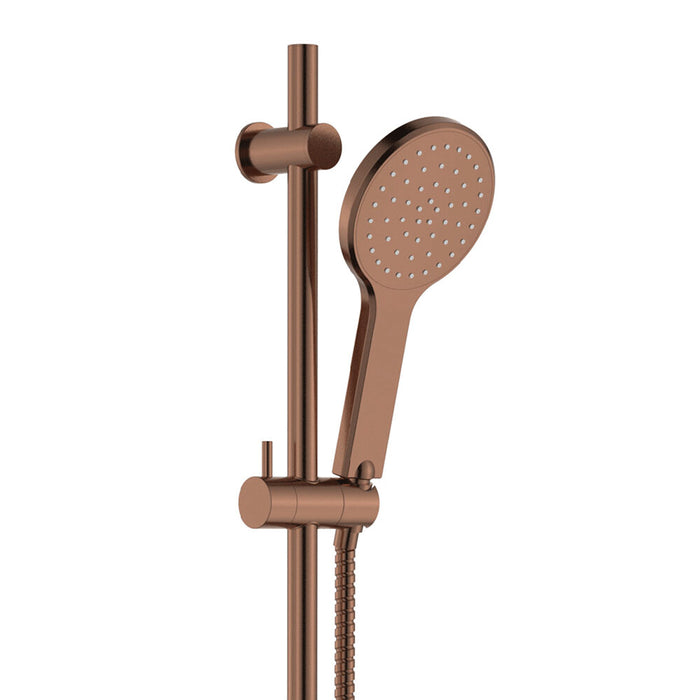 Fienza Kaya Brushed Copper Solid Brass Rail Shower