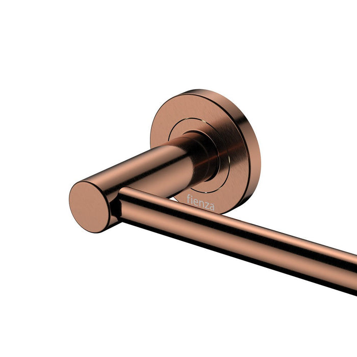 900mm Fienza Kaya Brushed Copper Stainless Steel Round Single Towel Rail