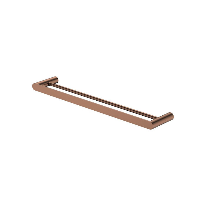 600mm Fienza Empire Brushed Copper Stainless Steel Round Slim Double Towel Rail