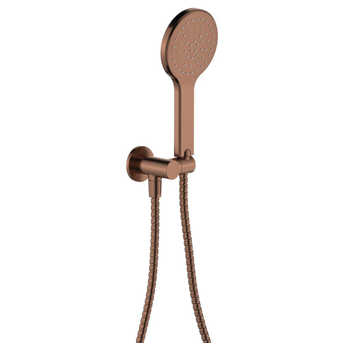 Fienza Kaya Brushed Copper Solid Brass Round Plate Hand Shower